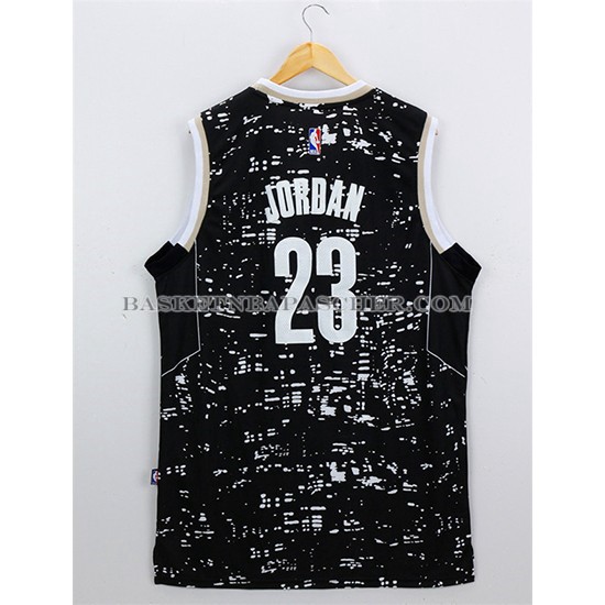 Maillot Lumieres de la ville Chicago Bulls Jordan Noir